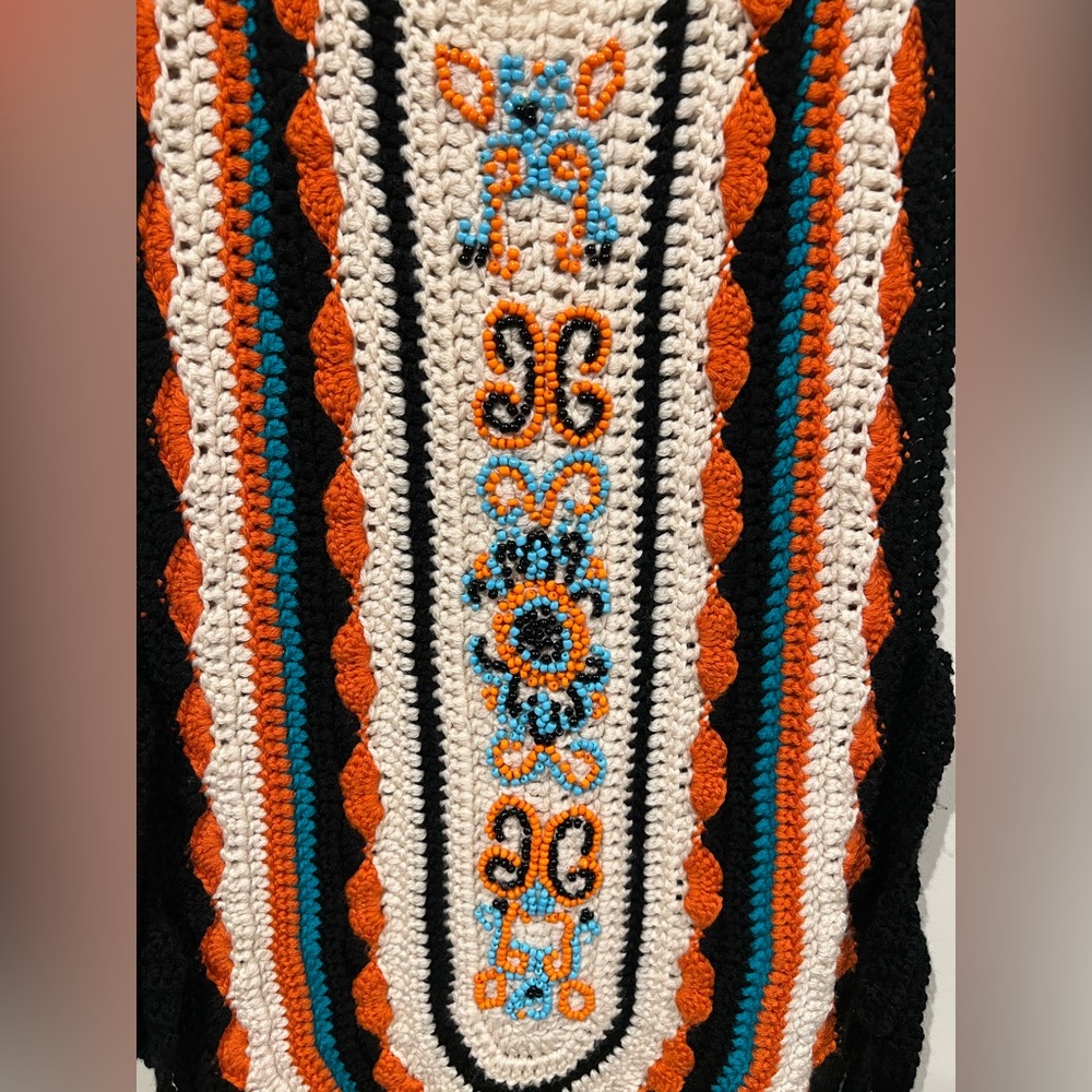 Limited Edition Marley Catch A Fire Crochet Vest, Poncho, Sweater, Beaded, HOT - Picture 4 of 9